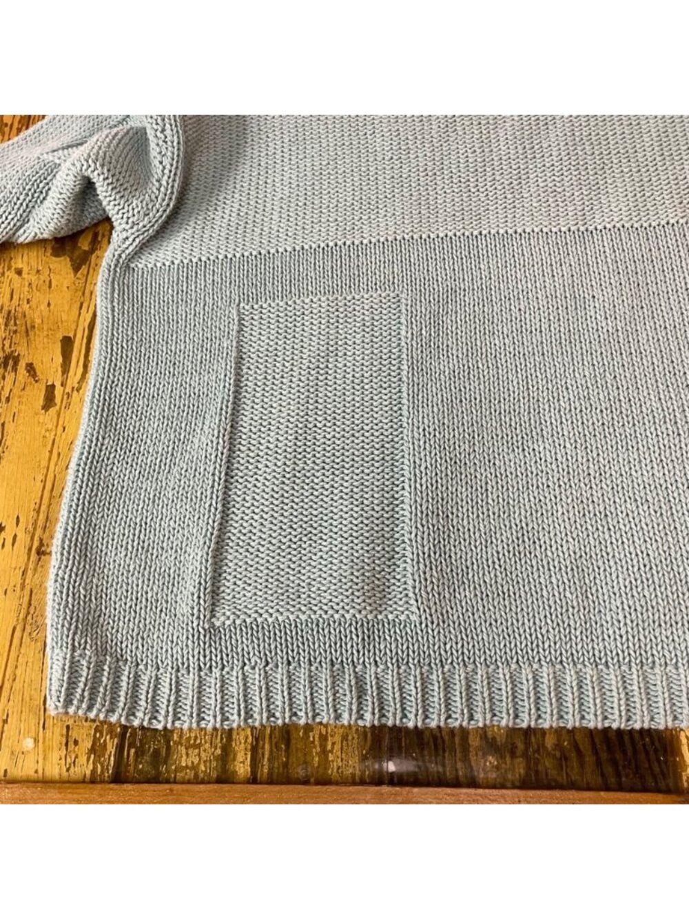 Lafayette 148 Cotton Linen Cable Knit Boxy Cropped Sweater Sz LG - Picture 4 of 6